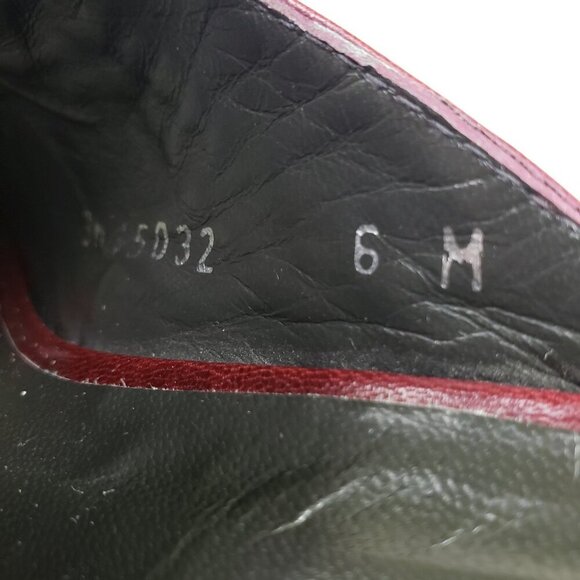 Stuart Weitzman Red Leather Clog Womens 6 Slip On Heel Studded Buckle Mule - Picture 13 of 16